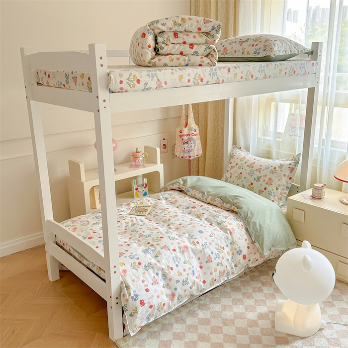 小叮当家纺仓储工厂店 2025新款舒适亲肤全棉纯棉斜纹印花学生三件套 那年夏天