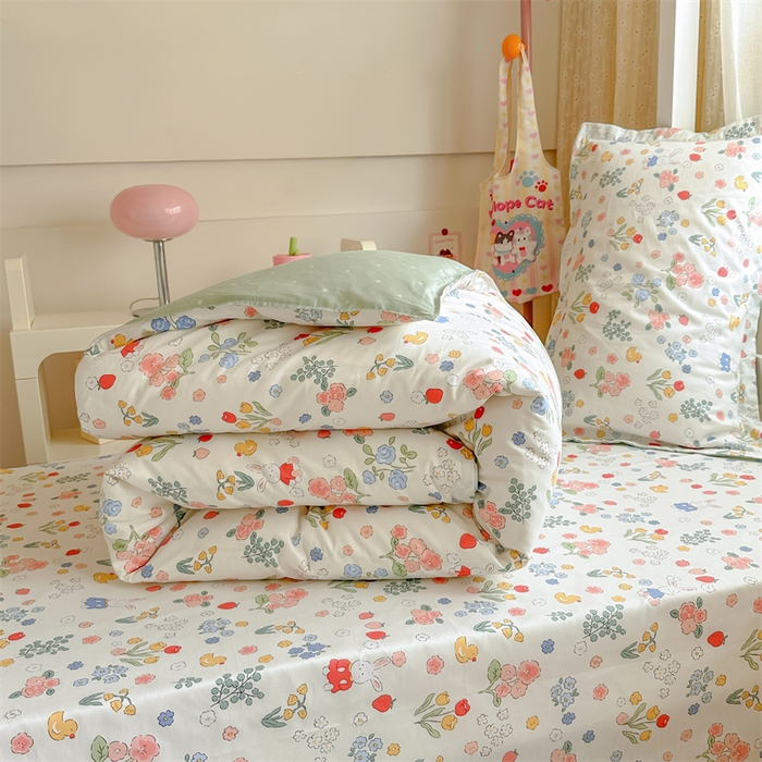 91家纺网 家纺一手货源 找家纺 小叮当家纺仓储工厂店 2025新款舒适亲肤全棉纯棉斜纹印花学生三件套 那年夏天