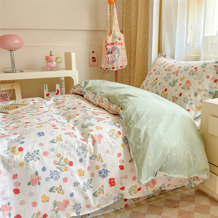 91家纺网 家纺一手货源 找家纺 小叮当家纺仓储工厂店 2025新款舒适亲肤全棉纯棉斜纹印花学生三件套 那年夏天