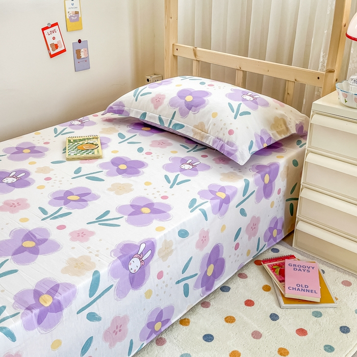 91家纺网 家纺一手货源 找家纺 小叮当家纺仓储工厂店 2025新款舒适亲肤全棉纯棉斜纹印花学生三件套 俏佳人