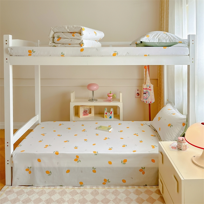 91家纺网 家纺一手货源 找家纺 小叮当家纺仓储工厂店 2025新款舒适亲肤全棉纯棉斜纹印花学生三件套 清香柠檬