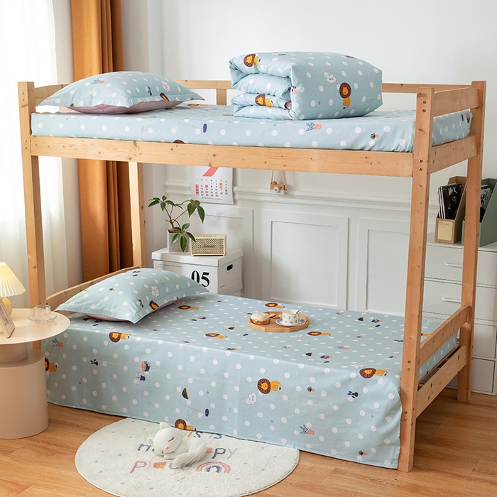 91家纺网 家纺一手货源 找家纺 小叮当家纺仓储工厂店 2025新款舒适亲肤全棉纯棉斜纹印花学生三件套 狮子王