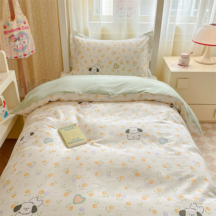 91家纺网 家纺一手货源 找家纺 小叮当家纺仓储工厂店 2025新款舒适亲肤全棉纯棉斜纹印花学生三件套 汪小队