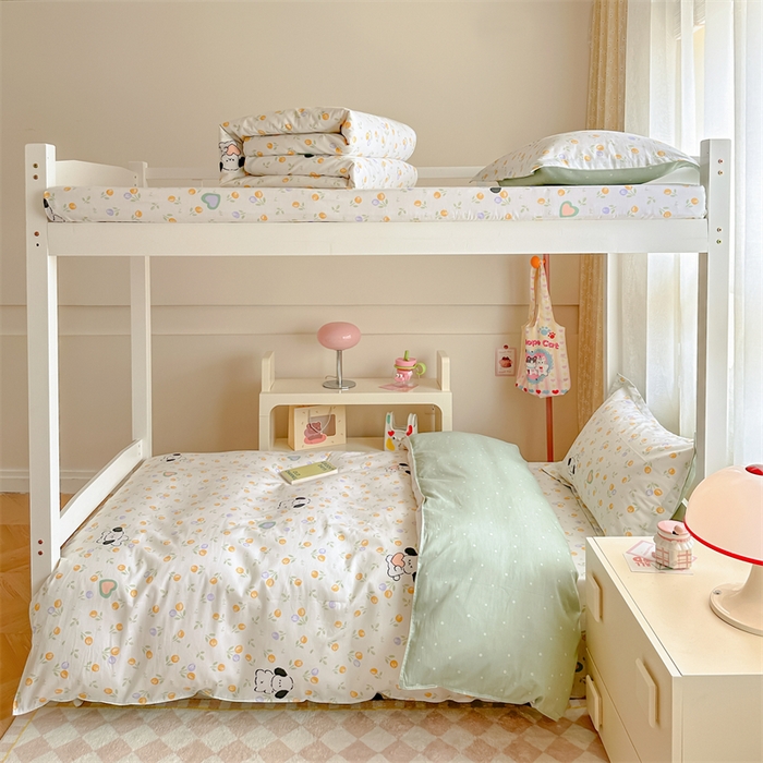 91家纺网 家纺一手货源 找家纺 小叮当家纺仓储工厂店 2025新款舒适亲肤全棉纯棉斜纹印花学生三件套 汪小队