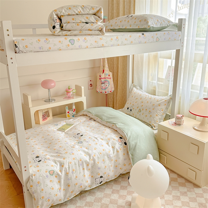 91家纺网 家纺一手货源 找家纺 小叮当家纺仓储工厂店 2025新款舒适亲肤全棉纯棉斜纹印花学生三件套 汪小队