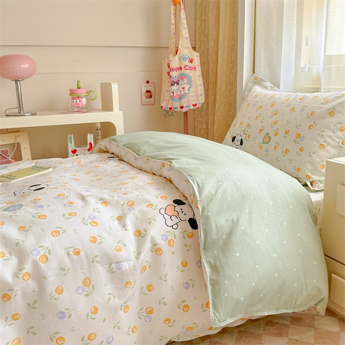 91家纺网 家纺一手货源 找家纺 小叮当家纺仓储工厂店 2025新款舒适亲肤全棉纯棉斜纹印花学生三件套 汪小队