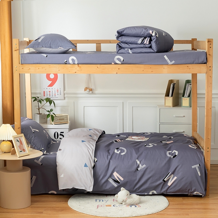 91家纺网 家纺一手货源 找家纺 小叮当家纺仓储工厂店 2025新款舒适亲肤全棉纯棉斜纹印花学生三件套 文艺青年