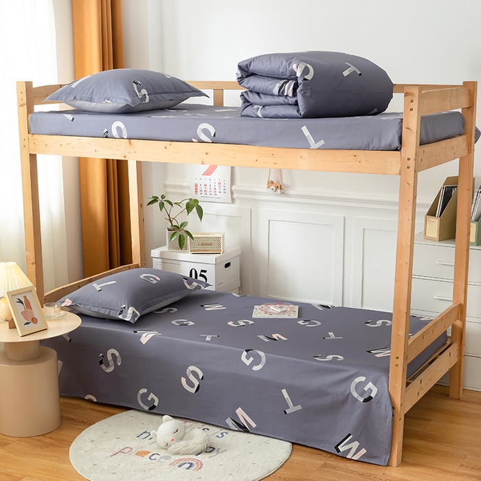 91家纺网 家纺一手货源 找家纺 小叮当家纺仓储工厂店 2025新款舒适亲肤全棉纯棉斜纹印花学生三件套 文艺青年