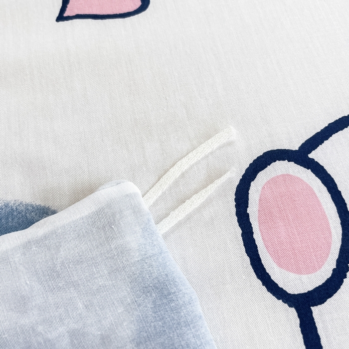 91家纺网 家纺一手货源 找家纺 小叮当家纺仓储工厂店 2025新款舒适亲肤全棉纯棉斜纹印花学生三件套 小萌兔