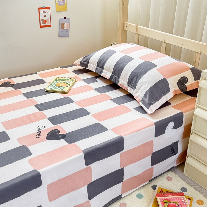 91家纺网 家纺一手货源 找家纺 小叮当家纺仓储工厂店 2025新款舒适亲肤全棉纯棉斜纹印花学生三件套 小甜心