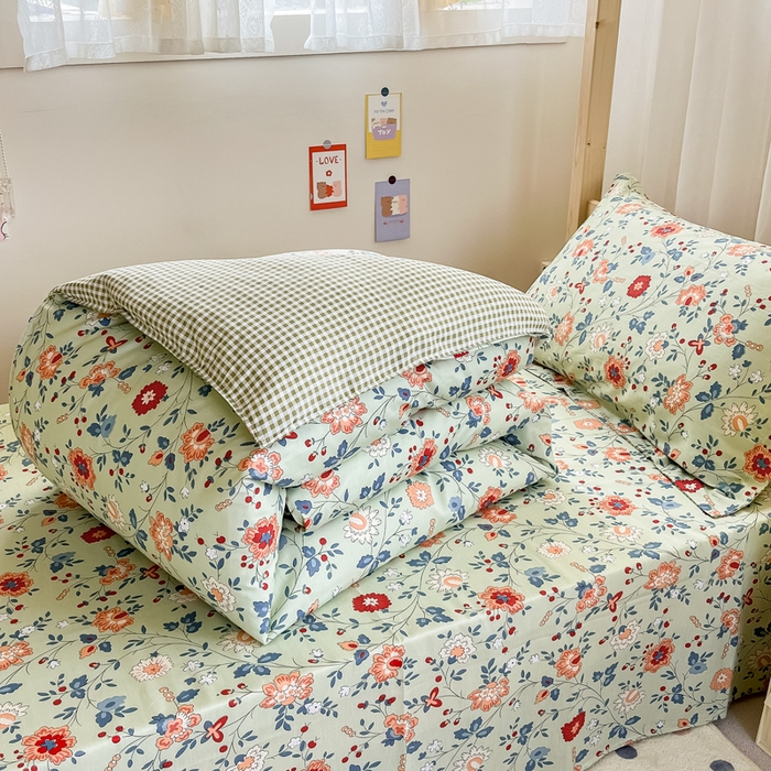 91家纺网 家纺一手货源 找家纺 小叮当家纺仓储工厂店 2025新款舒适亲肤全棉纯棉斜纹印花学生三件套 馨香