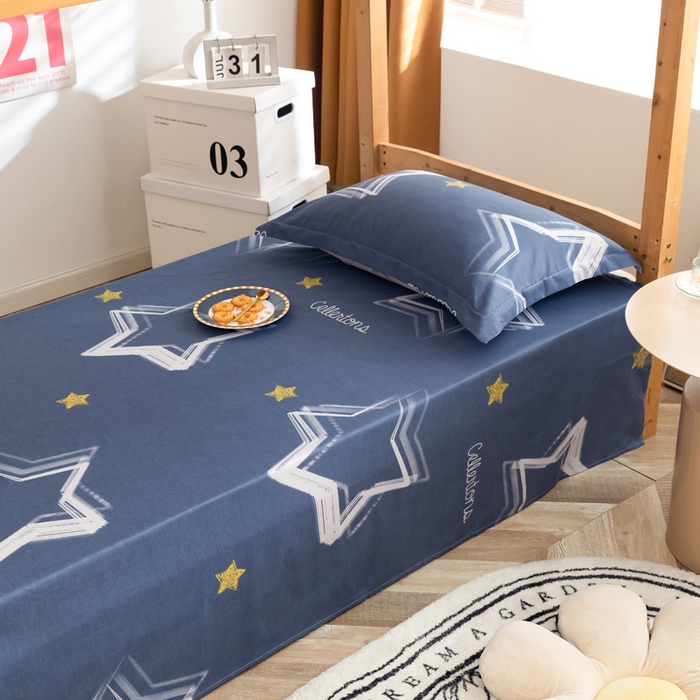 91家纺网 家纺一手货源 找家纺 小叮当家纺仓储工厂店 2025新款舒适亲肤全棉纯棉斜纹印花学生三件套 星际