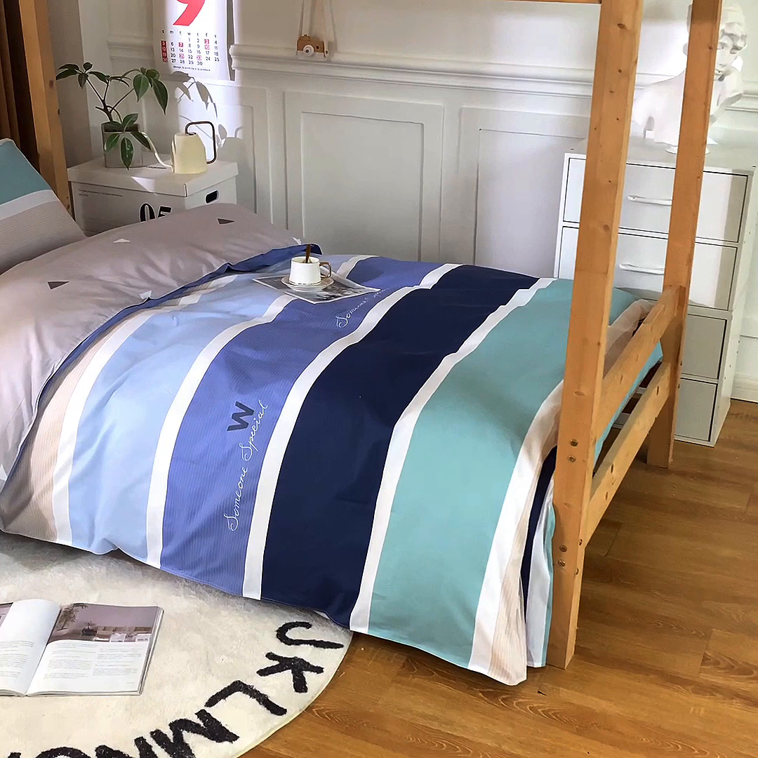 91家纺网 家纺一手货源 找家纺 小叮当家纺仓储工厂店 2025新款舒适亲肤全棉纯棉斜纹印花学生三件套 休闲生活