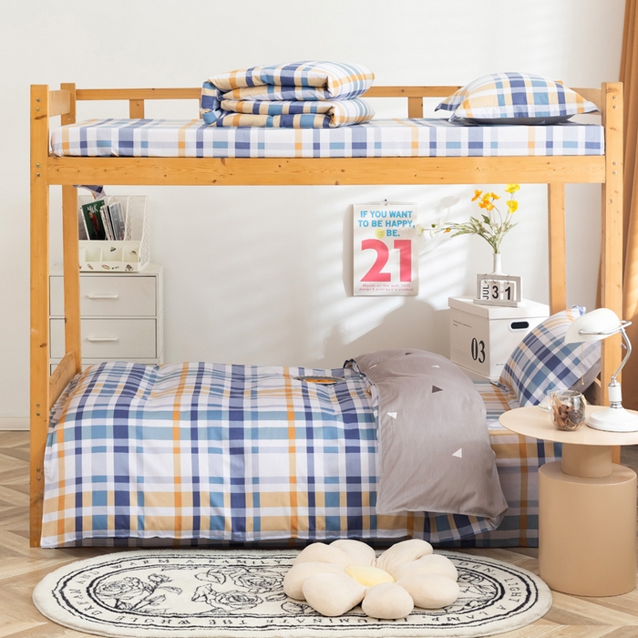 91家纺网 家纺一手货源 找家纺 小叮当家纺仓储工厂店 2025新款舒适亲肤全棉纯棉斜纹印花学生三件套 学少年