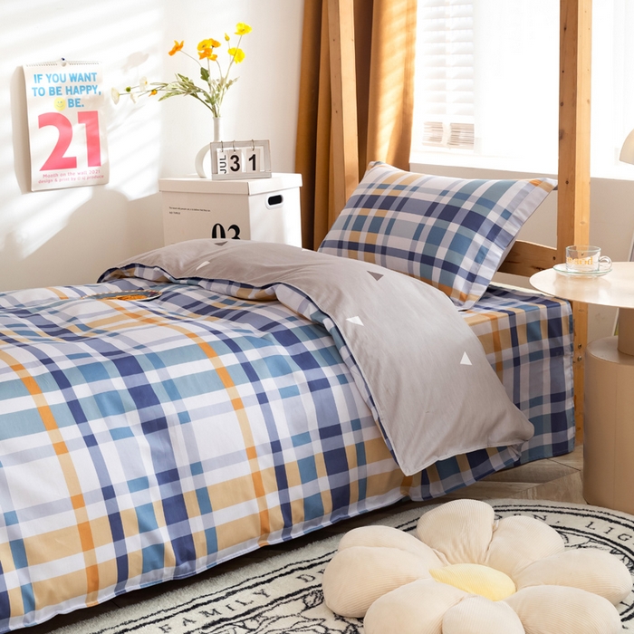 91家纺网 家纺一手货源 找家纺 小叮当家纺仓储工厂店 2025新款舒适亲肤全棉纯棉斜纹印花学生三件套 学少年