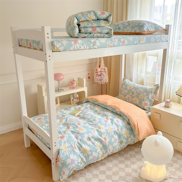 小叮当家纺仓储工厂店 2025新款舒适亲肤全棉纯棉斜纹印花学生三件套 阳光如梦