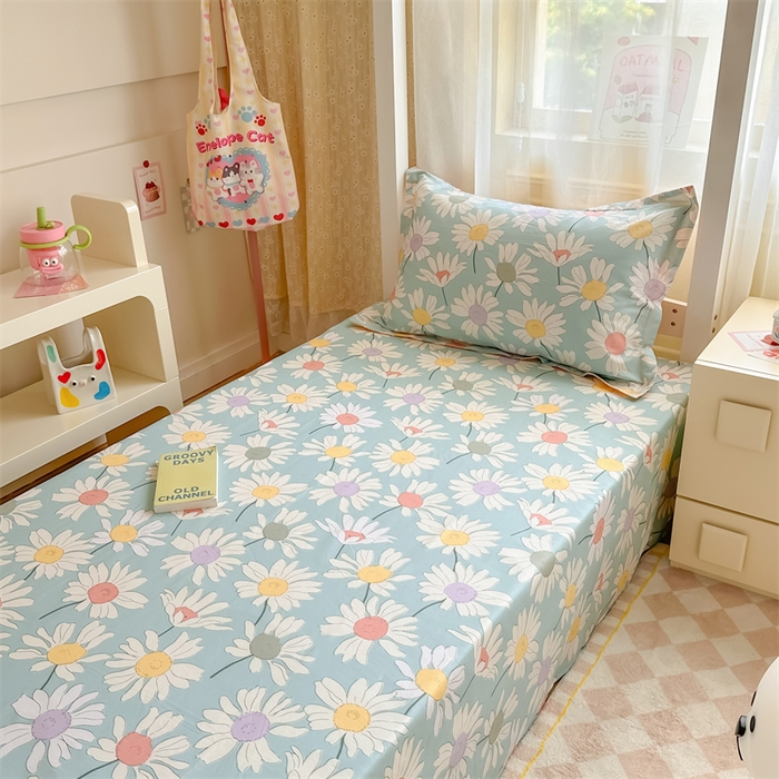 91家纺网 家纺一手货源 找家纺 小叮当家纺仓储工厂店 2025新款舒适亲肤全棉纯棉斜纹印花学生三件套 阳光如梦