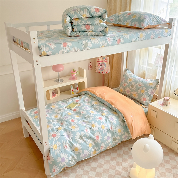 91家纺网 家纺一手货源 找家纺 小叮当家纺仓储工厂店 2025新款舒适亲肤全棉纯棉斜纹印花学生三件套 阳光如梦