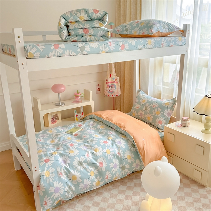 91家纺网 家纺一手货源 找家纺 小叮当家纺仓储工厂店 2025新款舒适亲肤全棉纯棉斜纹印花学生三件套 阳光如梦