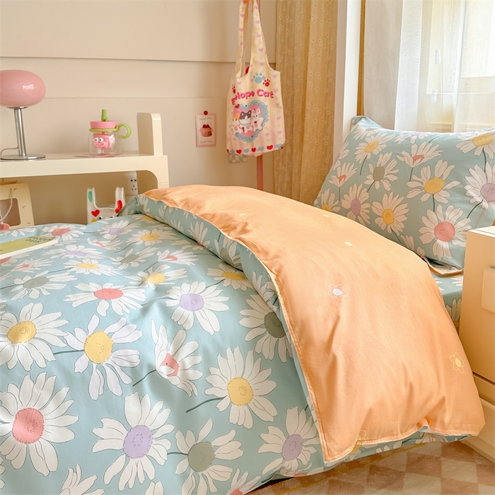 91家纺网 家纺一手货源 找家纺 小叮当家纺仓储工厂店 2025新款舒适亲肤全棉纯棉斜纹印花学生三件套 阳光如梦