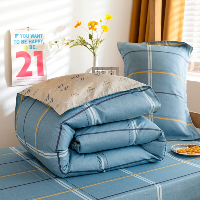 91家纺网 家纺一手货源 找家纺 小叮当家纺仓储工厂店 2025新款舒适亲肤全棉纯棉斜纹印花学生三件套 致青春