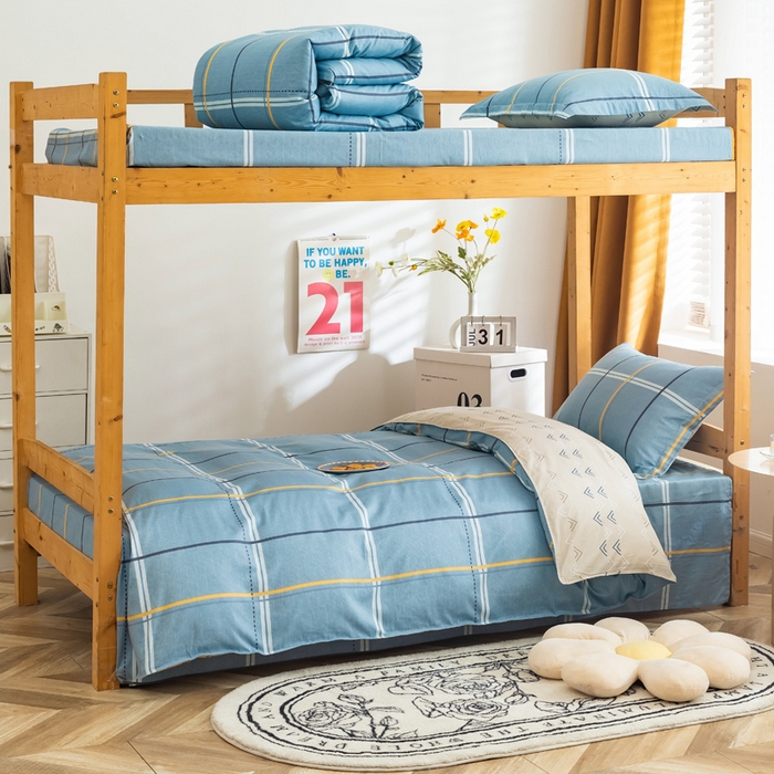 91家纺网 家纺一手货源 找家纺 小叮当家纺仓储工厂店 2025新款舒适亲肤全棉纯棉斜纹印花学生三件套 致青春