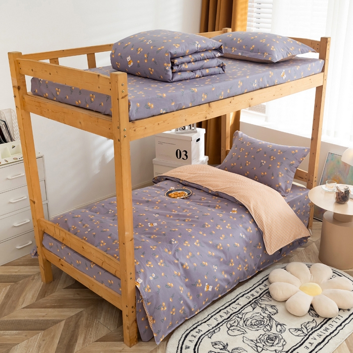 小叮当家纺仓储工厂店 2025新款舒适亲肤全棉纯棉斜纹印花学生三件套 追梦