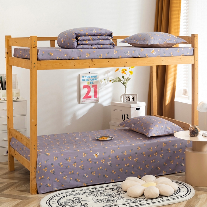 91家纺网 家纺一手货源 找家纺 小叮当家纺仓储工厂店 2025新款舒适亲肤全棉纯棉斜纹印花学生三件套 追梦