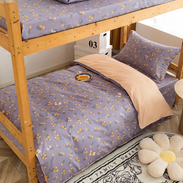 91家纺网 家纺一手货源 找家纺 小叮当家纺仓储工厂店 2025新款舒适亲肤全棉纯棉斜纹印花学生三件套 追梦