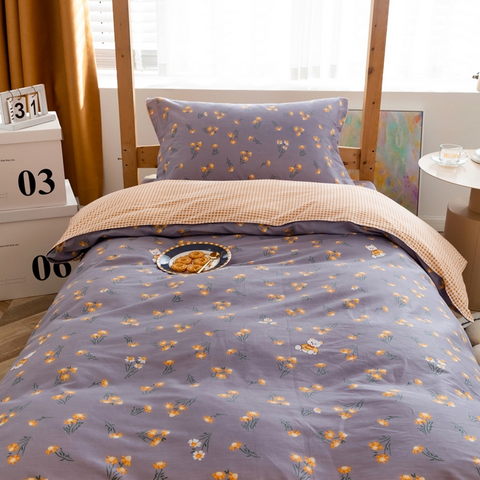 91家纺网 家纺一手货源 找家纺 小叮当家纺仓储工厂店 2025新款舒适亲肤全棉纯棉斜纹印花学生三件套 追梦