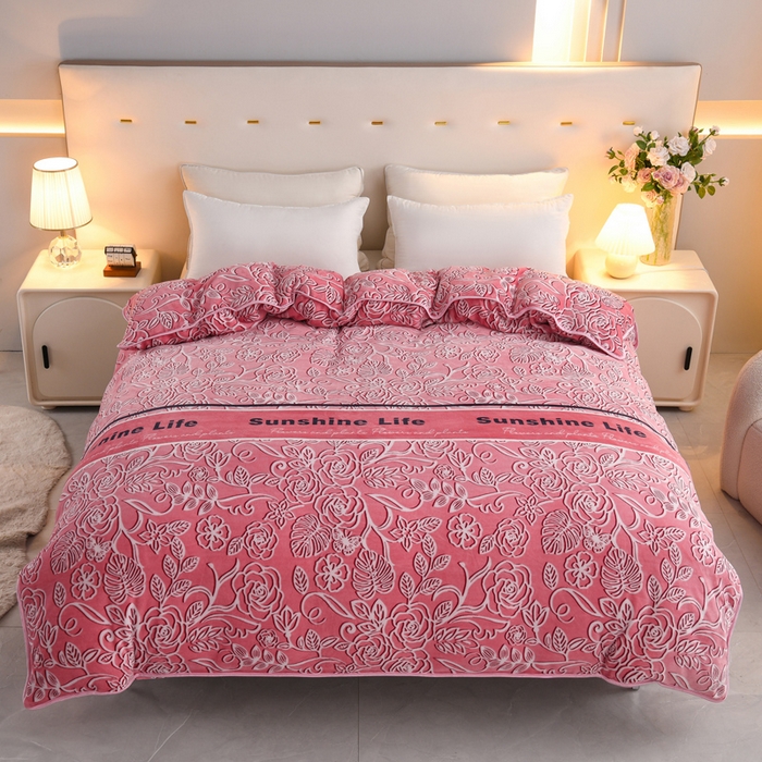 91家纺网 家纺一手货源 找家纺 （总）静缘分 2025新款230克特厚牛奶绒金貂绒床裙款保暖单品被套 