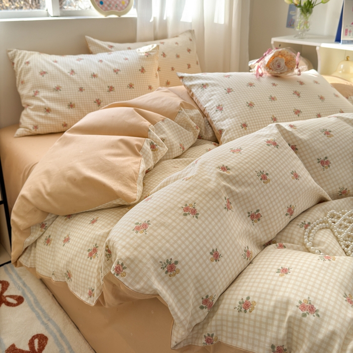 91家纺网 家纺一手货源 找家纺 小叮当家纺仓储工厂店 2025新款13372碎花全棉纯棉四件套 初晴