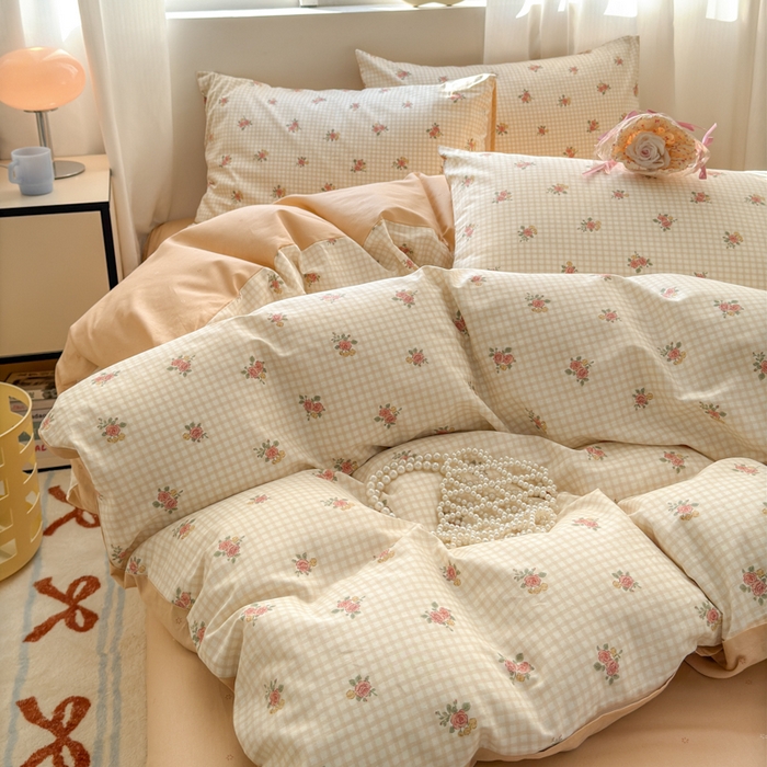 91家纺网 家纺一手货源 找家纺 小叮当家纺仓储工厂店 2025新款13372碎花全棉纯棉四件套 初晴