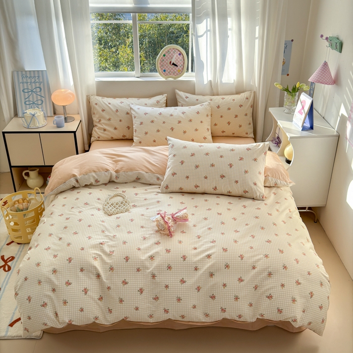 91家纺网 家纺一手货源 找家纺 小叮当家纺仓储工厂店 2025新款13372碎花全棉纯棉四件套 初晴