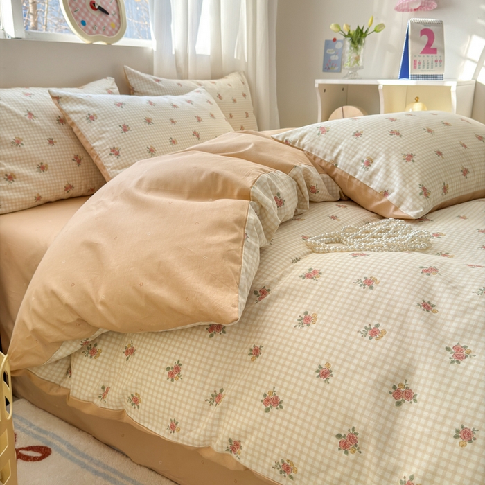 91家纺网 家纺一手货源 找家纺 小叮当家纺仓储工厂店 2025新款13372碎花全棉纯棉四件套 初晴