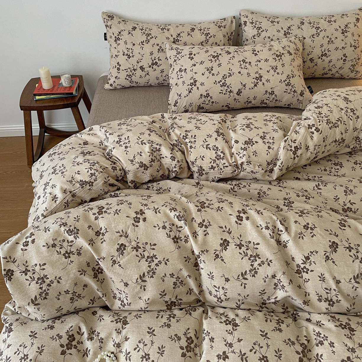 91家纺网 家纺一手货源 找家纺 （总）梦纤绒 2025秋冬新款A类高克重亚麻复古诧季风原麻系列四件套