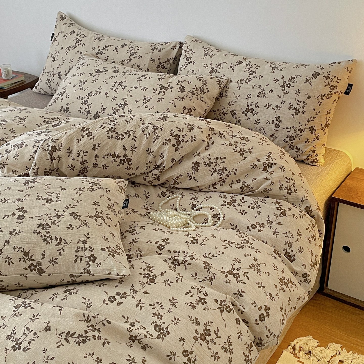 91家纺网 家纺一手货源 找家纺 （总）梦纤绒 2025秋冬新款A类高克重亚麻复古诧季风原麻系列四件套