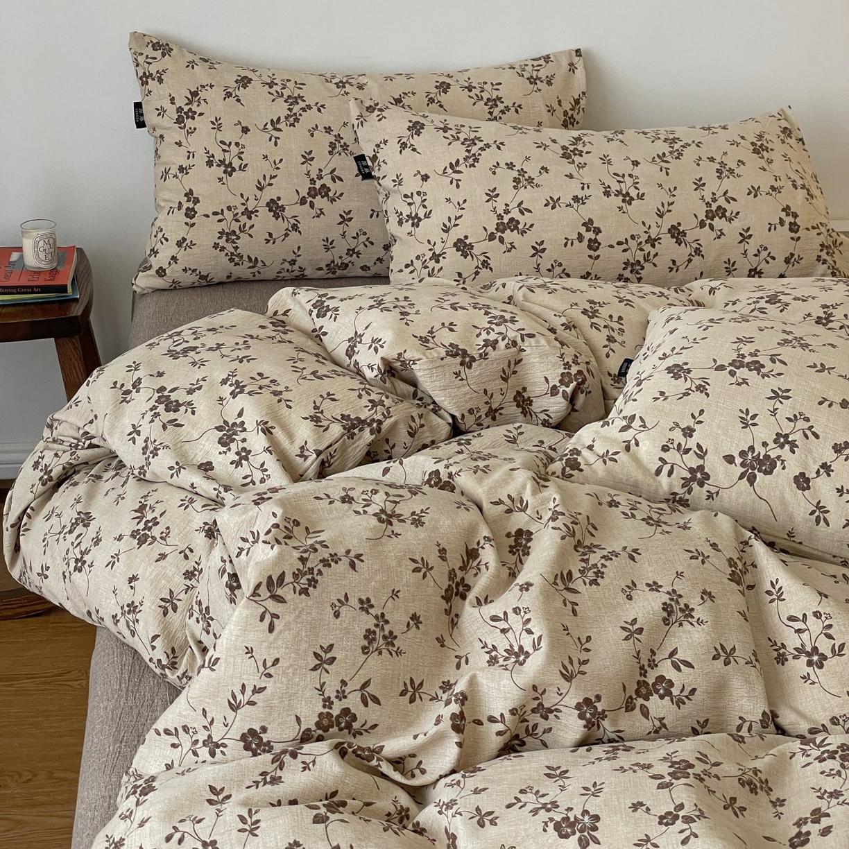 91家纺网 家纺一手货源 找家纺 （总）梦纤绒 2025秋冬新款A类高克重亚麻复古诧季风原麻系列四件套