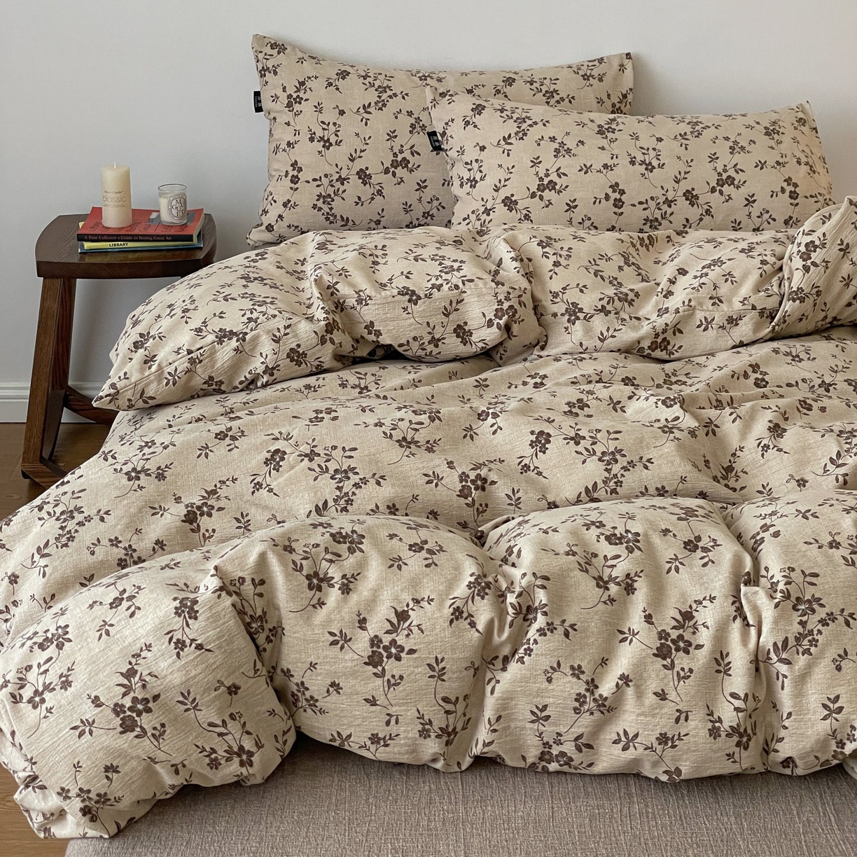 91家纺网 家纺一手货源 找家纺 （总）梦纤绒 2025秋冬新款A类高克重亚麻复古诧季风原麻系列四件套