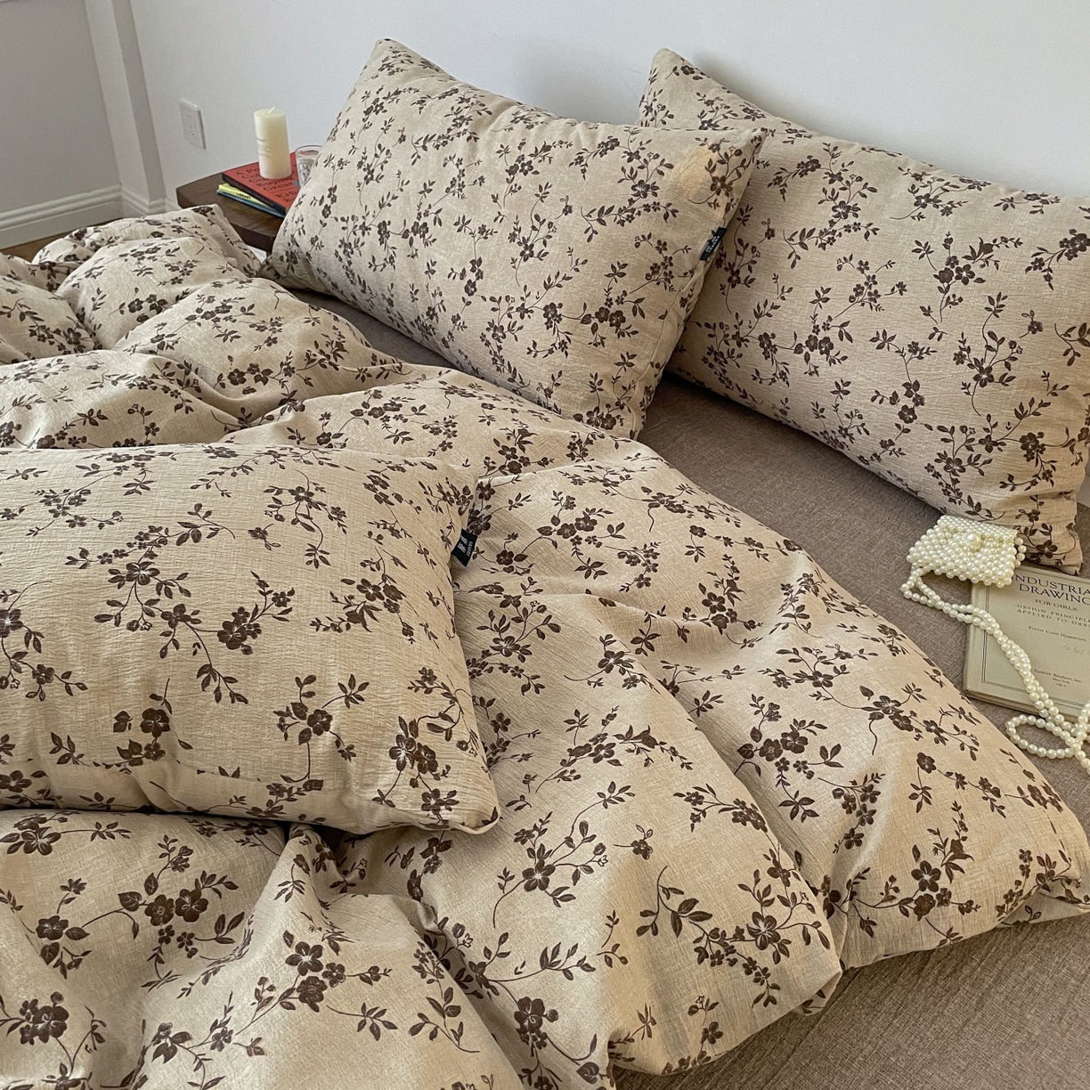 91家纺网 家纺一手货源 找家纺 （总）梦纤绒 2025秋冬新款A类高克重亚麻复古诧季风原麻系列四件套