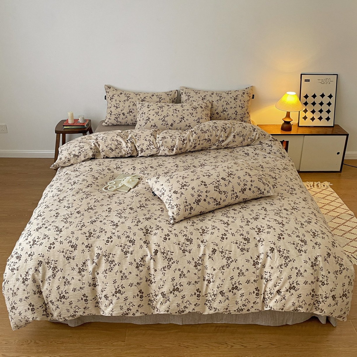 91家纺网 家纺一手货源 找家纺 （总）梦纤绒 2025秋冬新款A类高克重亚麻复古诧季风原麻系列四件套