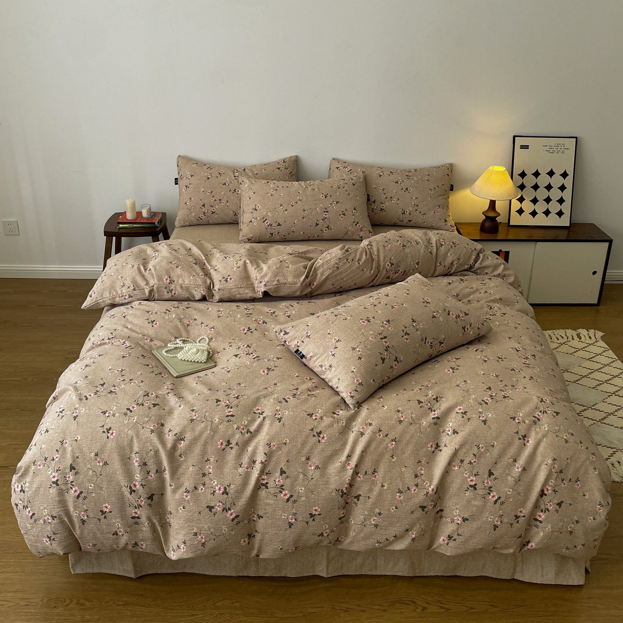 91家纺网 家纺一手货源 找家纺 （总）梦纤绒 2025秋冬新款A类高克重亚麻复古诧季风原麻系列四件套