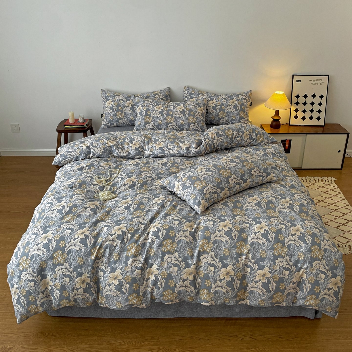 91家纺网 家纺一手货源 找家纺 （总）梦纤绒 2025秋冬新款A类高克重亚麻复古诧季风原麻系列四件套