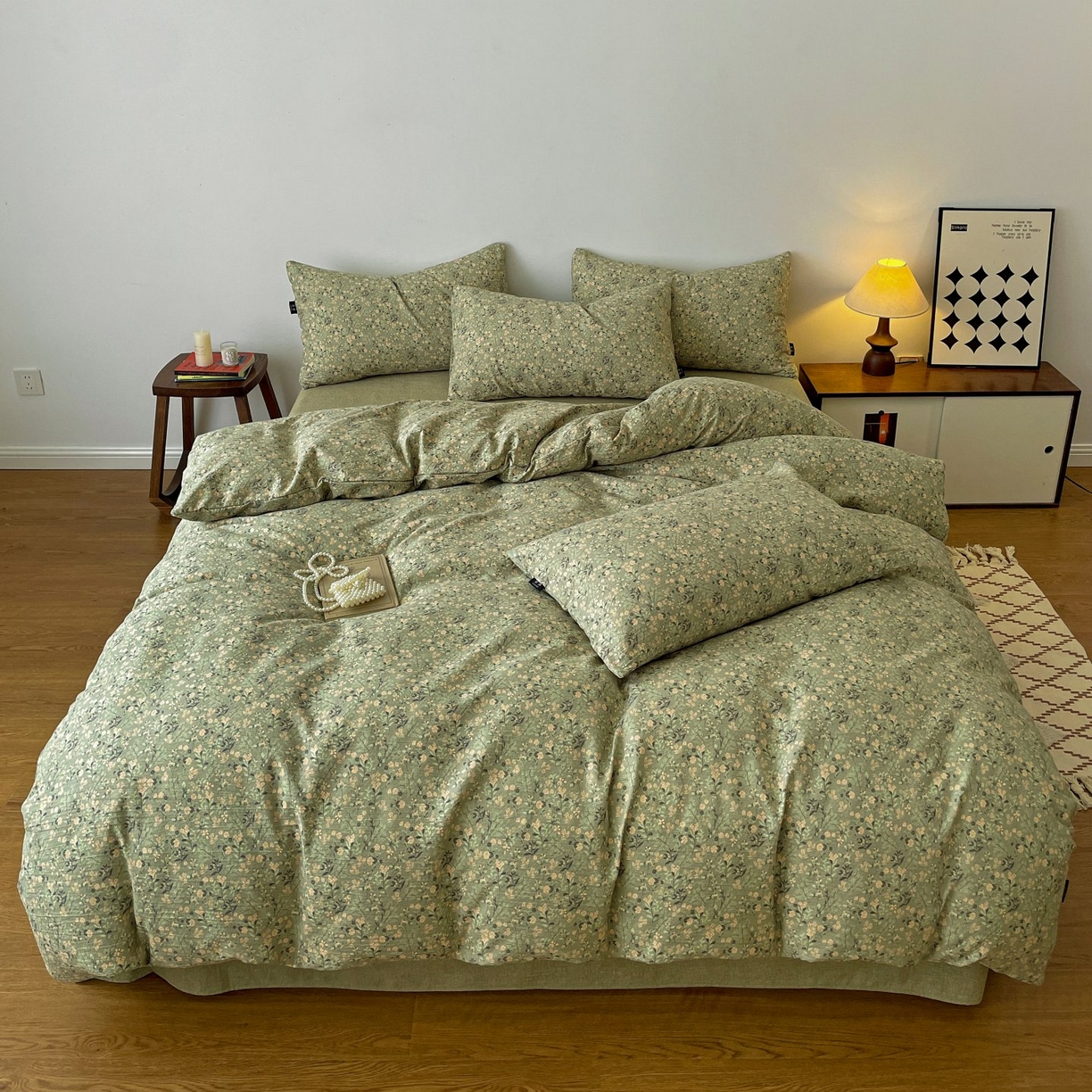 91家纺网 家纺一手货源 找家纺 （总）梦纤绒 2025秋冬新款A类高克重亚麻复古诧季风原麻系列四件套