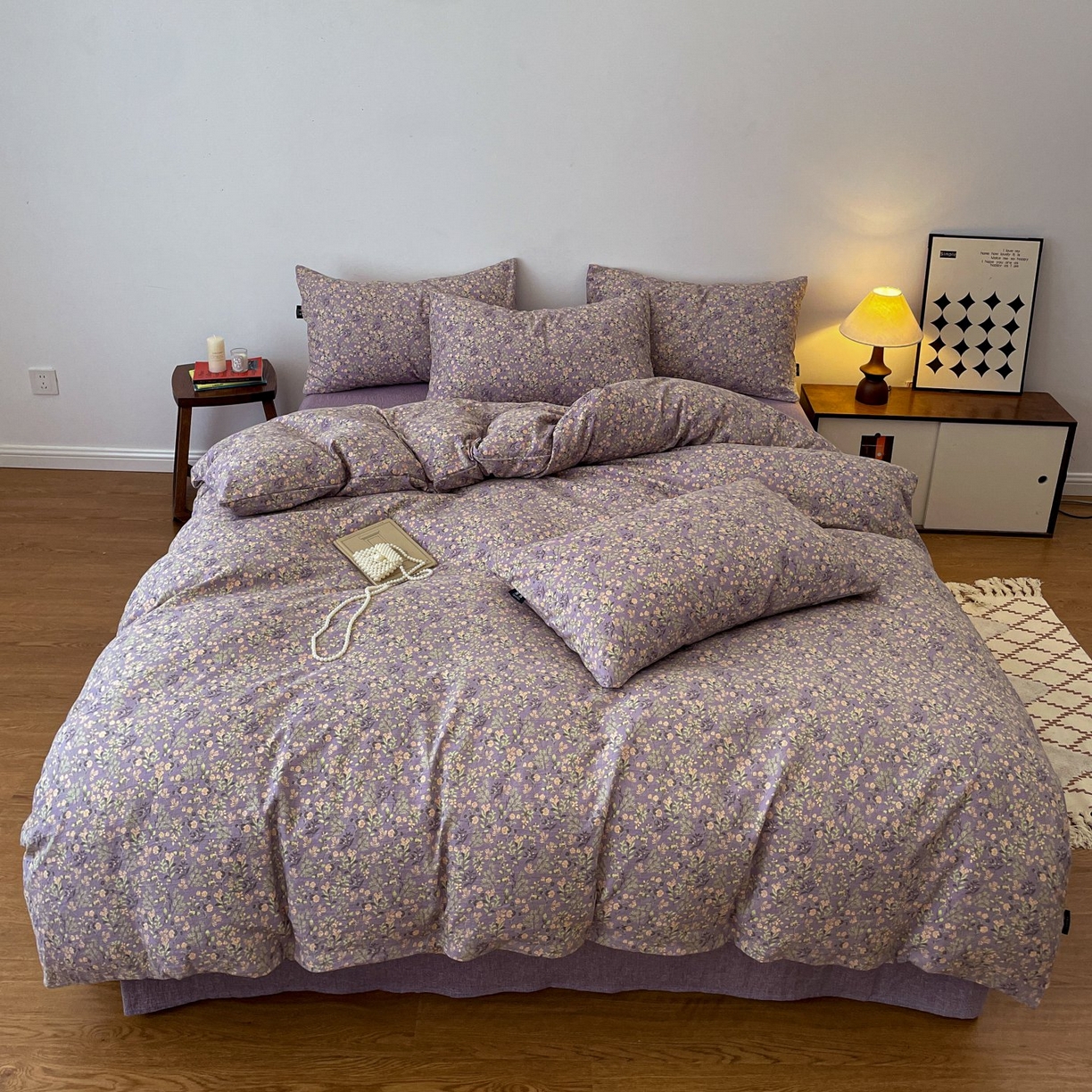 91家纺网 家纺一手货源 找家纺 （总）梦纤绒 2025秋冬新款A类高克重亚麻复古诧季风原麻系列四件套