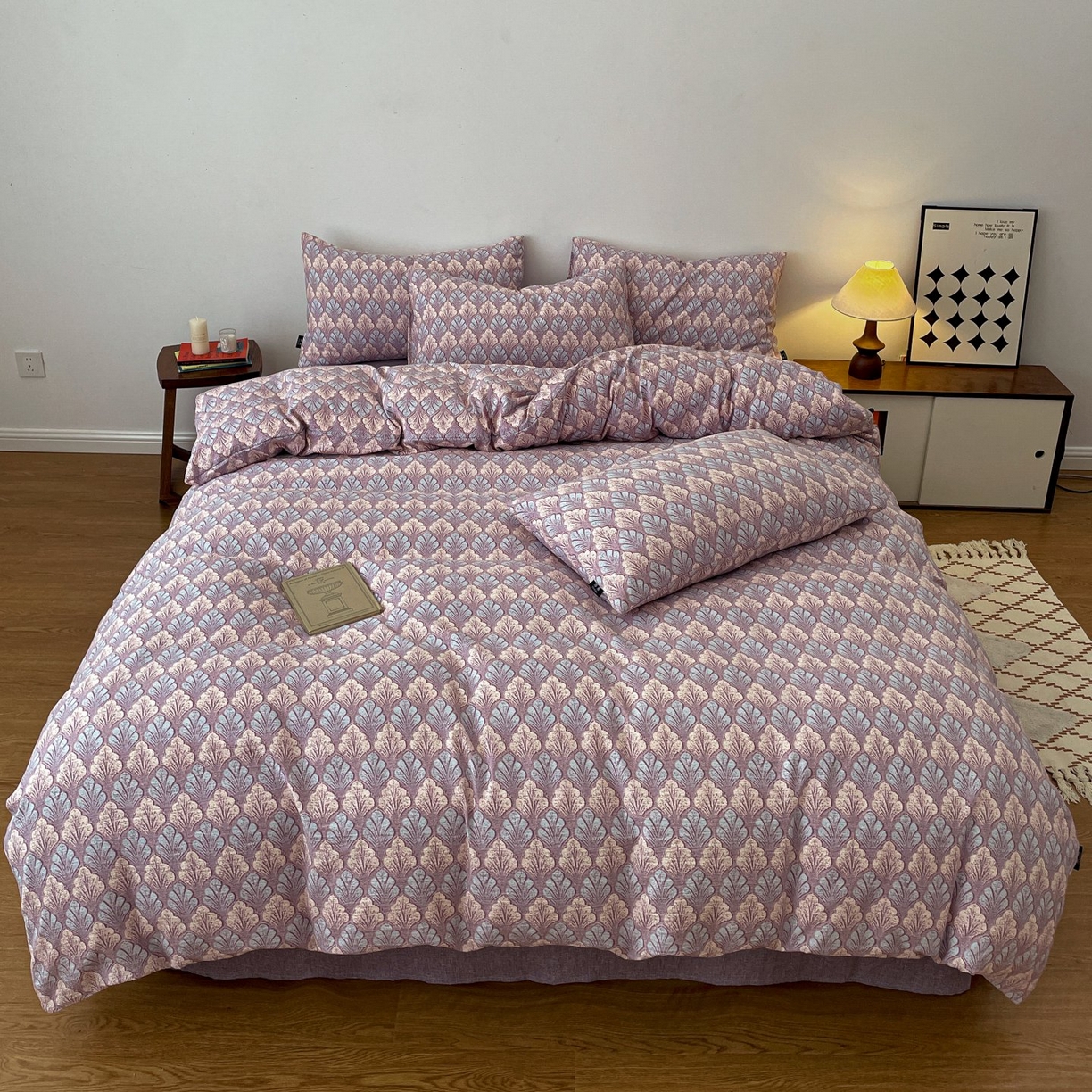 91家纺网 家纺一手货源 找家纺 （总）梦纤绒 2025秋冬新款A类高克重亚麻复古诧季风原麻系列四件套