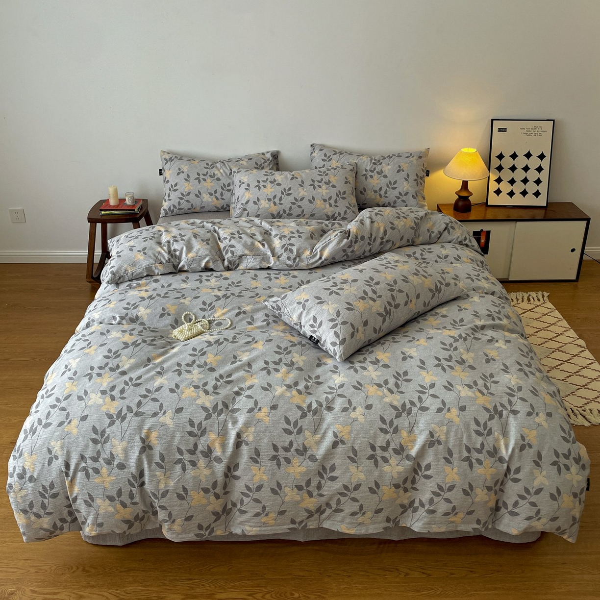 91家纺网 家纺一手货源 找家纺 （总）梦纤绒 2025秋冬新款A类高克重亚麻复古诧季风原麻系列四件套