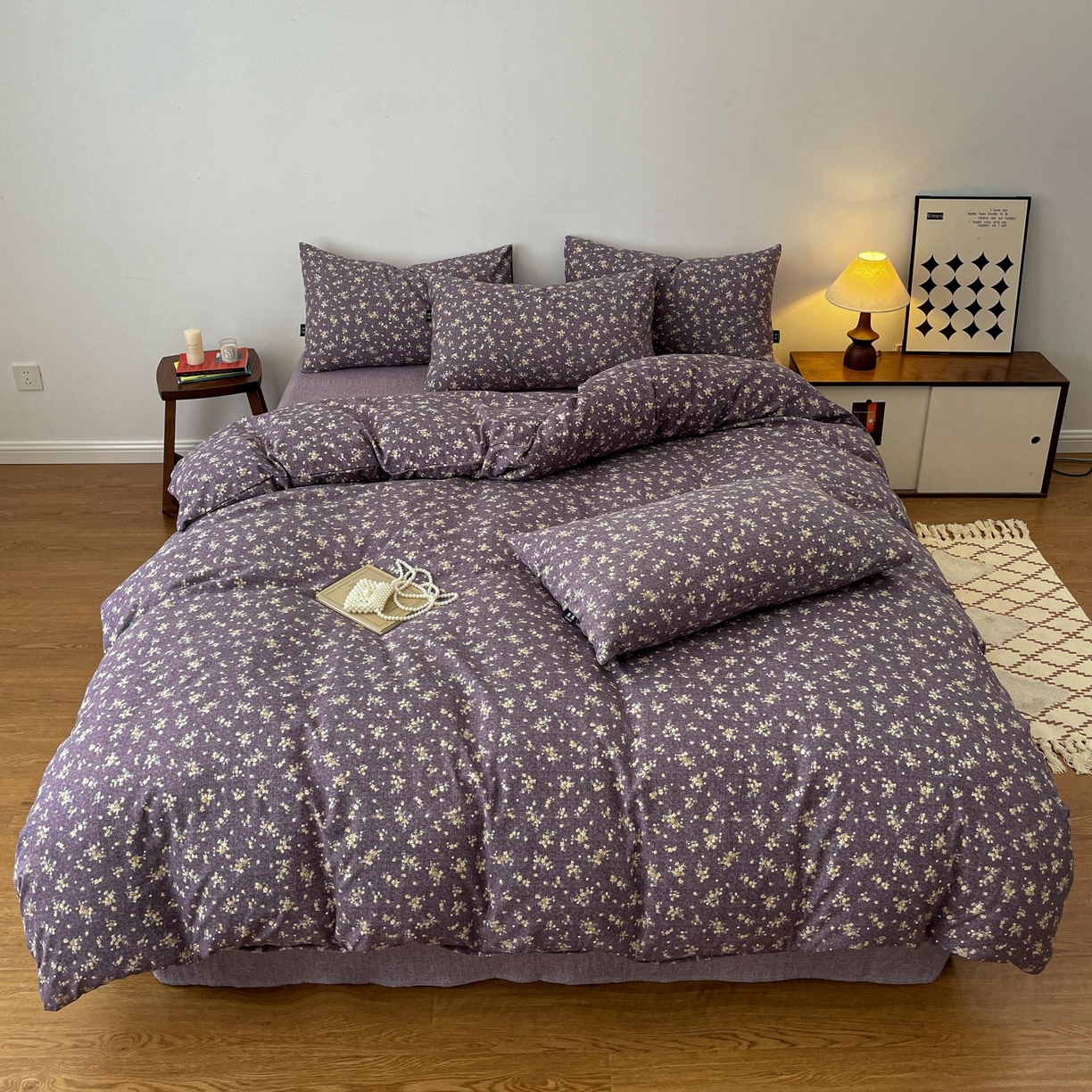 91家纺网 家纺一手货源 找家纺 （总）梦纤绒 2025秋冬新款A类高克重亚麻复古诧季风原麻系列四件套