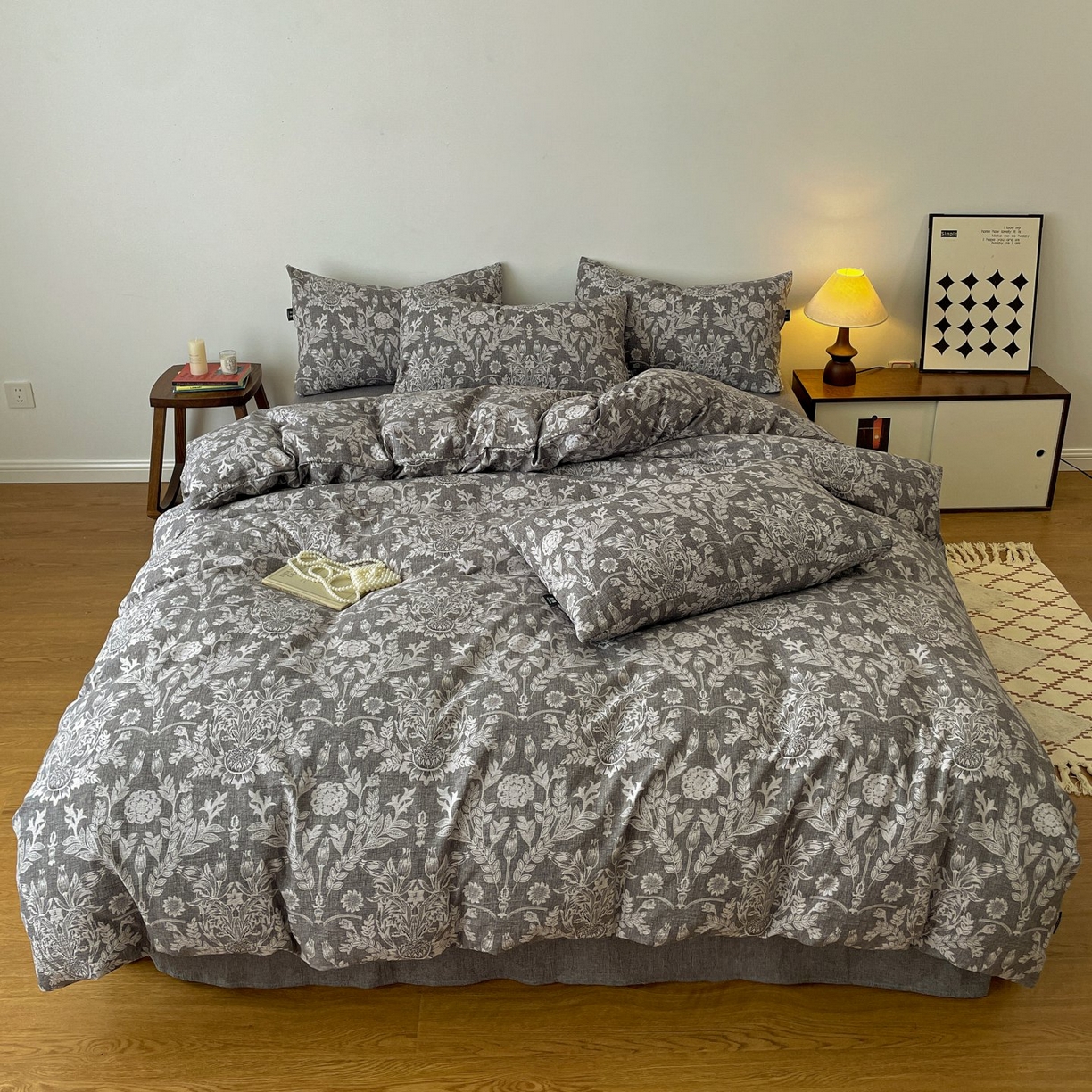 91家纺网 家纺一手货源 找家纺 （总）梦纤绒 2025秋冬新款A类高克重亚麻复古诧季风原麻系列四件套