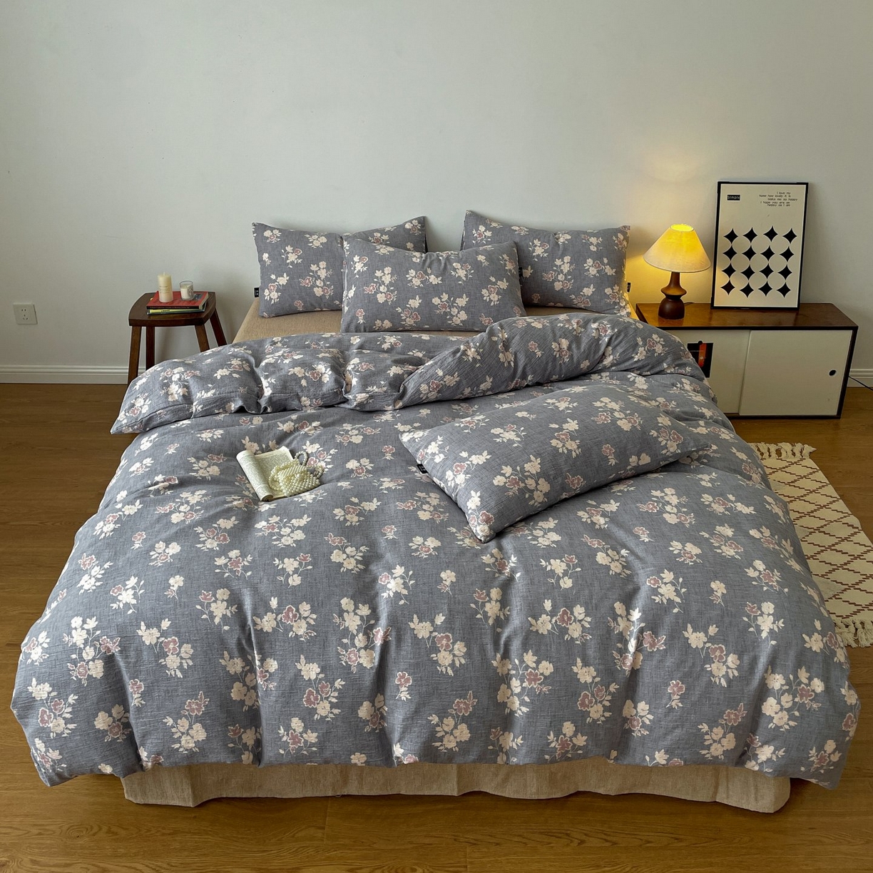 91家纺网 家纺一手货源 找家纺 （总）梦纤绒 2025秋冬新款A类高克重亚麻复古诧季风原麻系列四件套